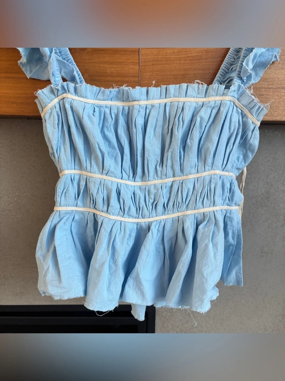 FREE PEOPLE Claude Corset Top In Baby Blue, Size S